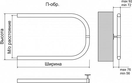 Эконом П-обр AISI 32х2 500х500 Полотенцесушитель  TERMINUS Сыктывкар - фото 3