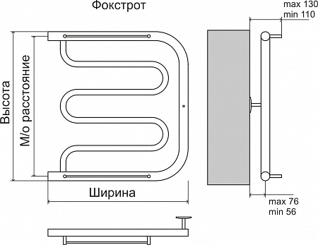 Фокстрот AISI 32х2 500х400 Полотенцесушитель  TERMINUS Сыктывкар - фото 4