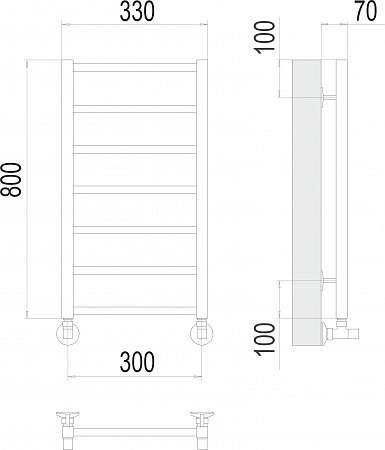 Контур П7 300х800 Полотенцесушитель  TERMINUS Сыктывкар - фото 3