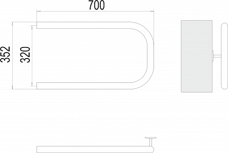П-обр AISI 32х2 320х700 Полотенцесушитель  TERMINUS Сыктывкар - фото 3