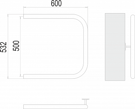 П-обр AISI 32х2 500х600 Полотенцесушитель  TERMINUS Сыктывкар - фото 3