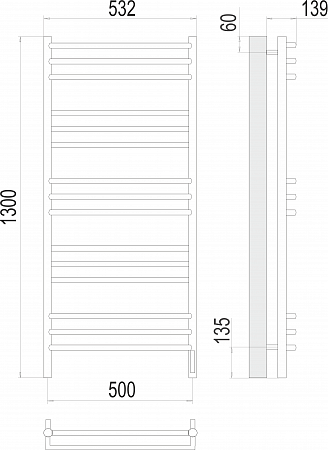 Прато П15 500х1300 электро (sensor quick touch) Полотенцесушитель  TERMINUS Сыктывкар - фото 3