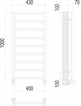 Контур П9 400х1000 Полотенцесушитель  TERMINUS Сыктывкар - фото 3