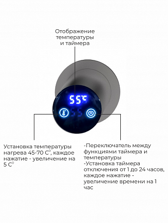 Аккорд П5 500х800 электро Полотенцесушитель TERMINUS Оружейная сталь Сыктывкар - фото 4